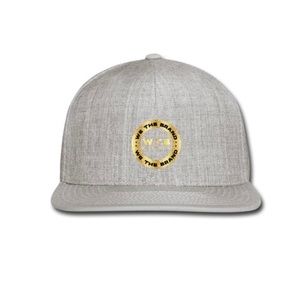 SnapBack Baseball Cap Heather Grey w/ Gold Glitter